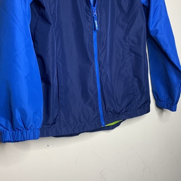 Eddie Bauer Hooded Light Fall Jacket Blue Double Zipper Rain Coat Kids L 14/16 - Picture 4 of 16